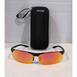 TOREGE WRAP AROUND SUN GLASSES W/ HARD  BLACK FABRIC CASE  NWOT